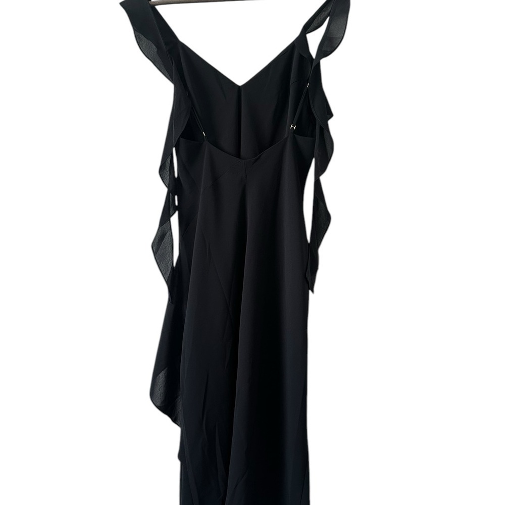 Amanda Uprichard Revolve “Cantara”‎ Midi Black Elegant Black Ruffle Dress Small - Picture 4 of 12